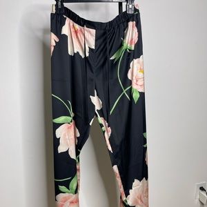 Wide Leg Floral Pants